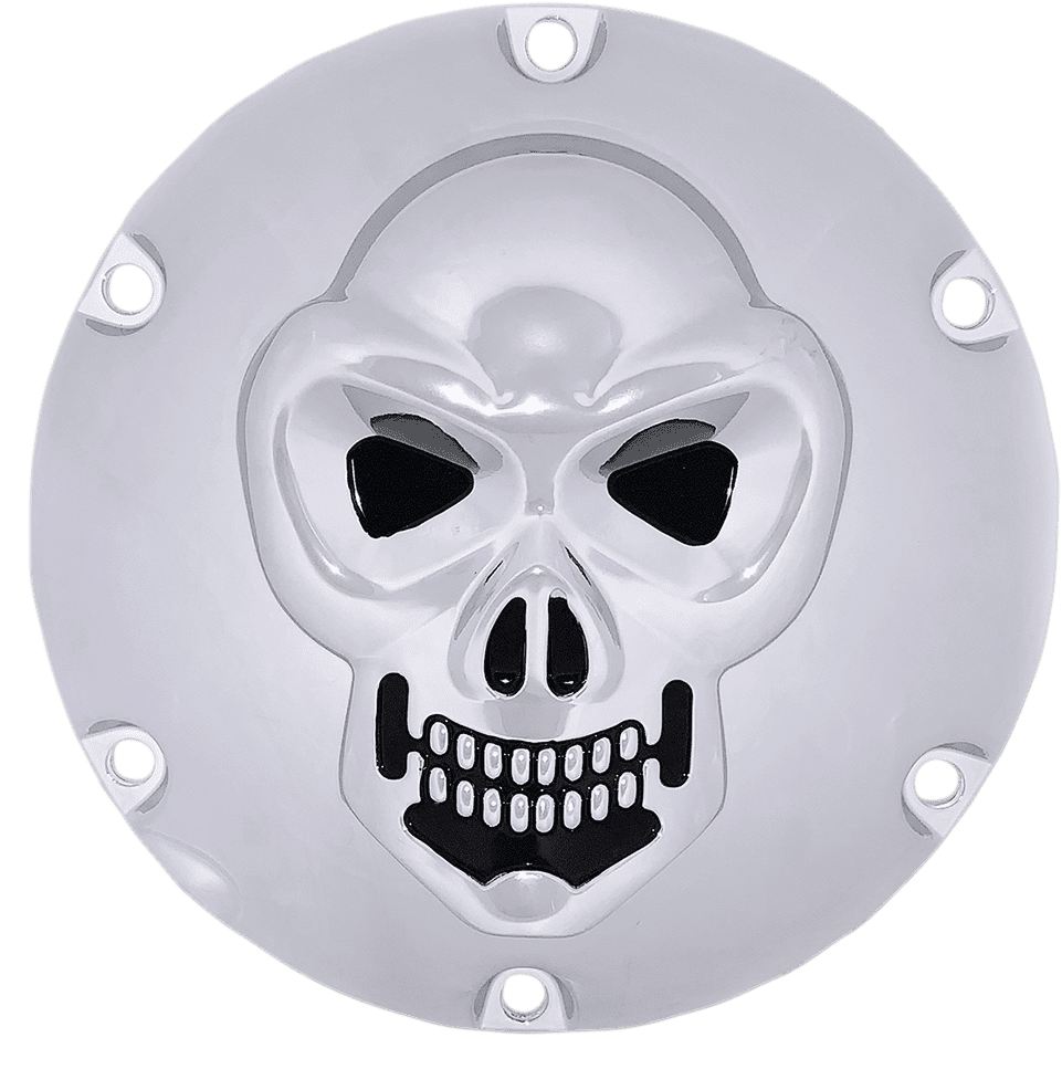Chrome 3-D Skull Derby Cover