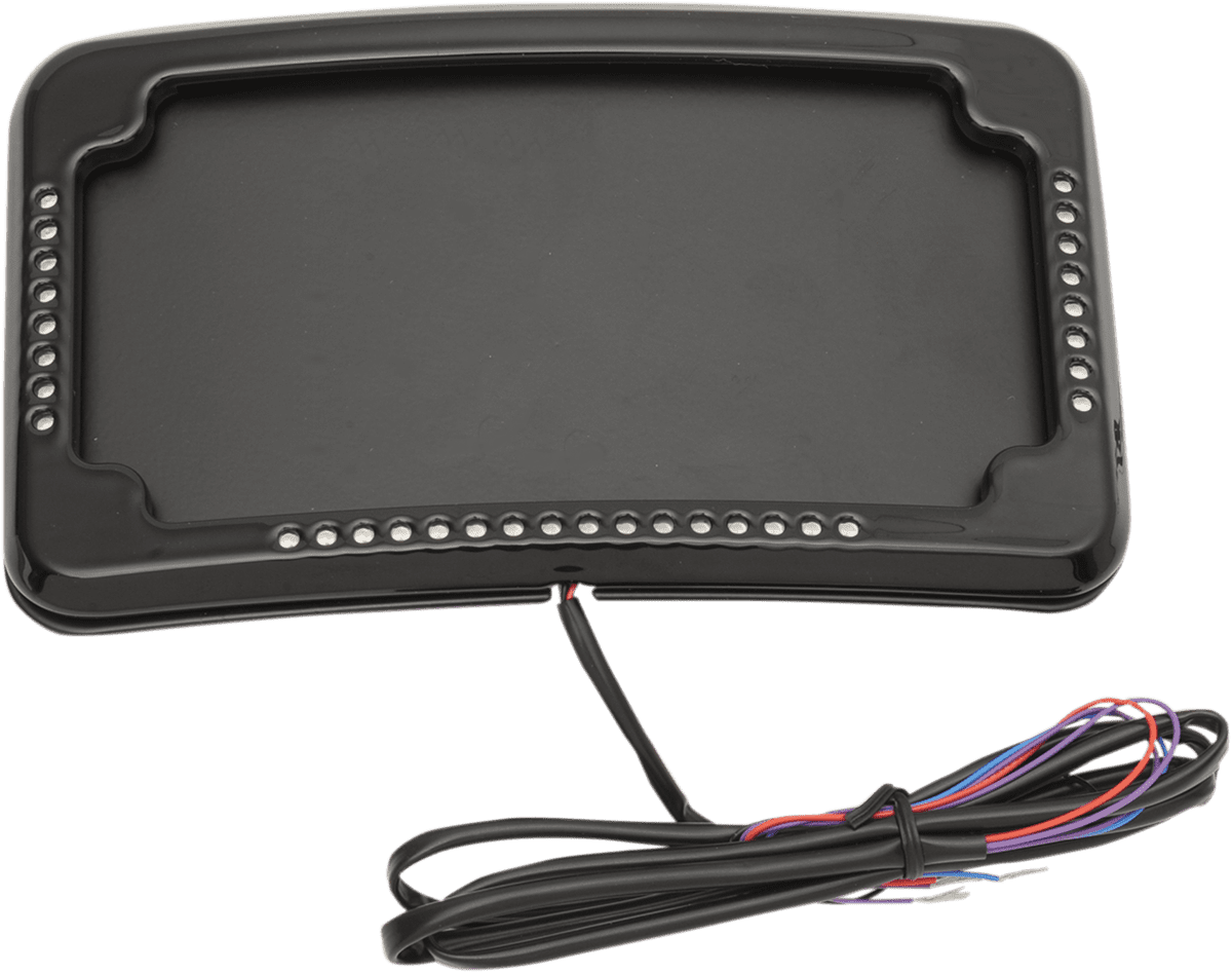Curved Slick Signals License Plate Frame with 3-Hole Backing Plate