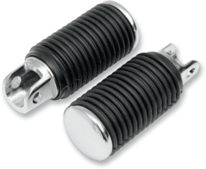 Chrome Footpegs with Rubber Sleeves — Pair