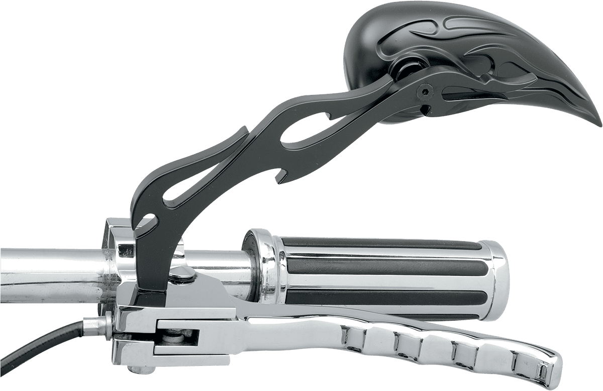 Flame Teardrop Mirrors with Sculptured Stem