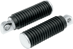 Chrome Footpegs with Rubber Sleeves — Pair