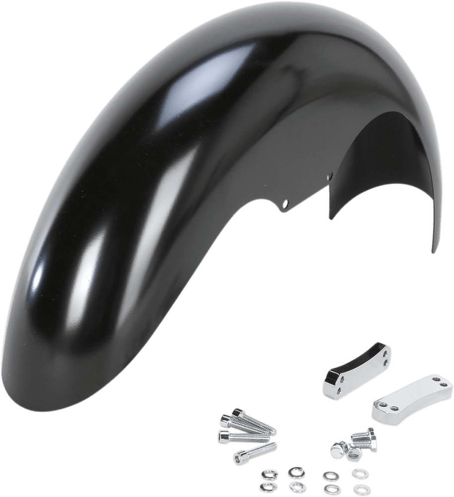 Hugger Front Fender with Mounting Blocks for Softail/Dyna