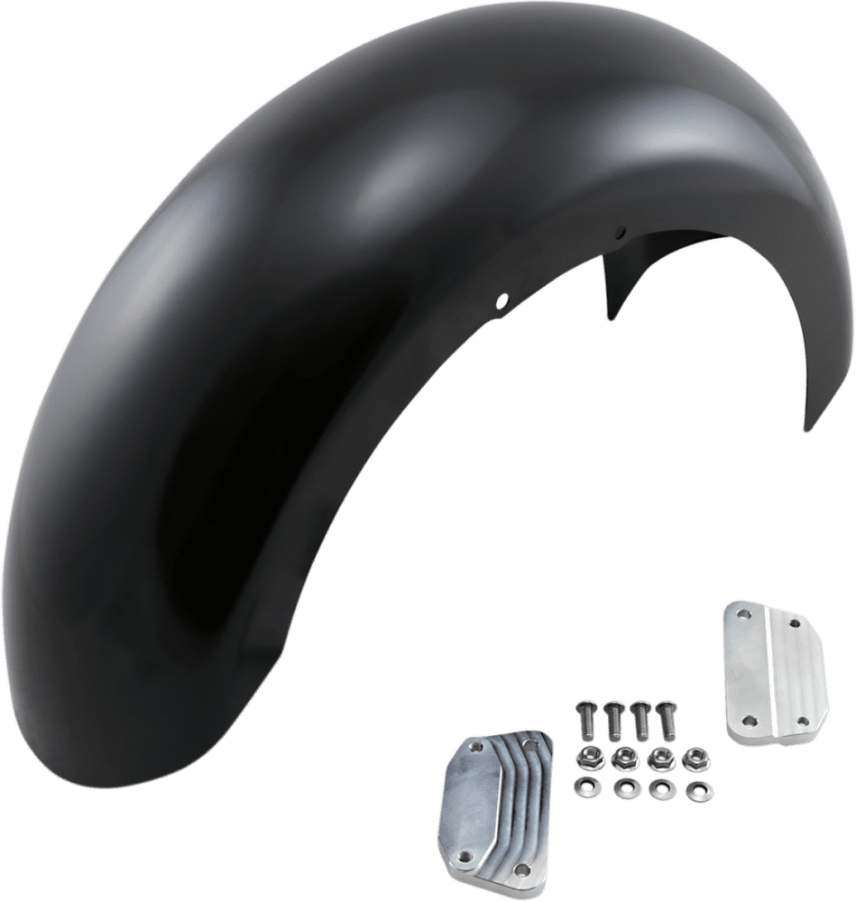 Hugger Front Fender with Mounting Blocks for Softail/Dyna