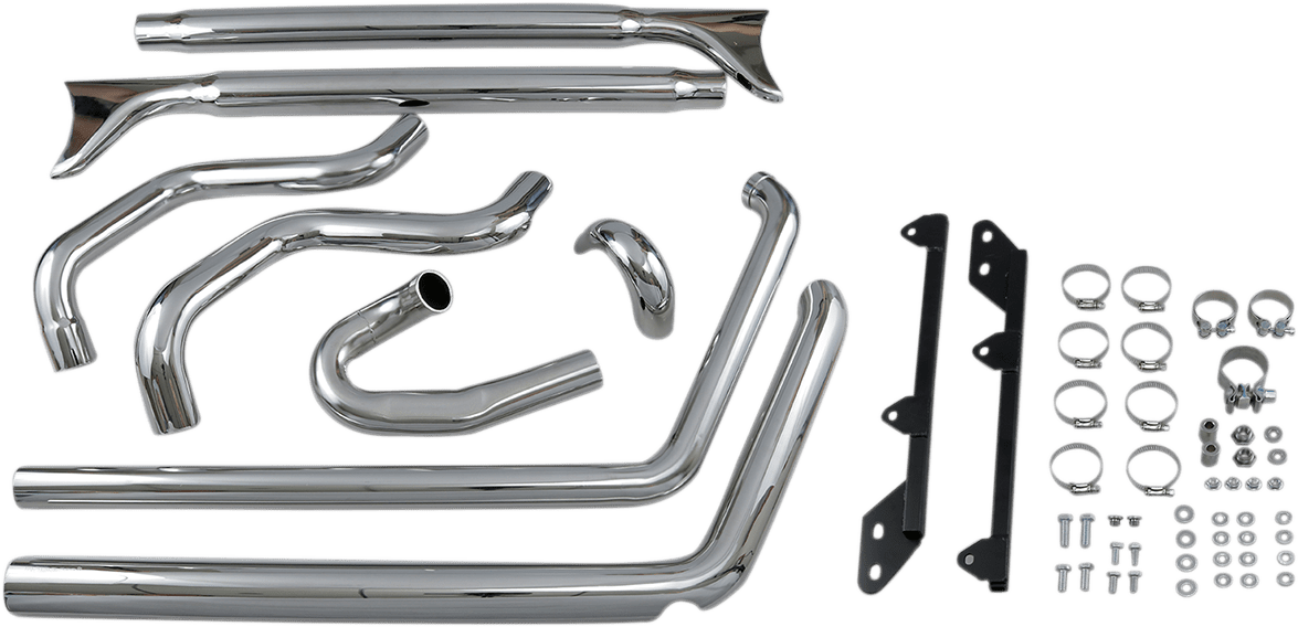 Fishtail True Dual Exhaust System — without Baffles