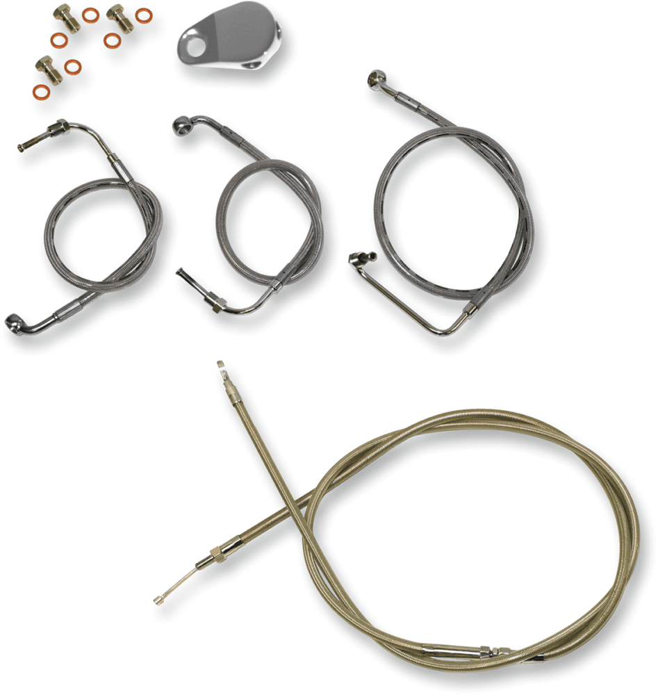 Standard Stainless Braided Handlebar Cable/Brake Line Kit