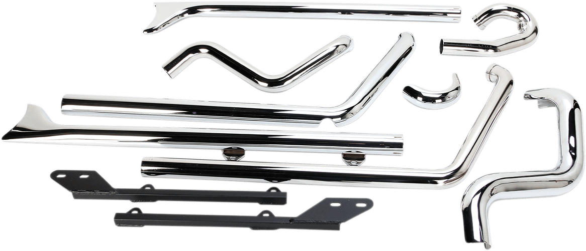 Fishtail True Dual Exhaust System — without Baffles