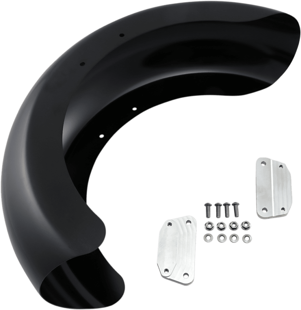 Hugger Front Fender with Mounting Blocks for Softail/Dyna