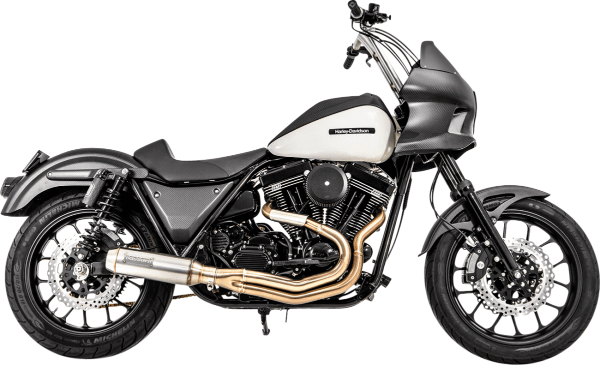 2-into-1 Exhaust System with Super Bike 4" Muffler