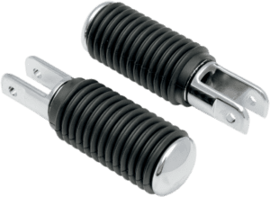 Chrome Footpegs with Rubber Sleeves — Pair