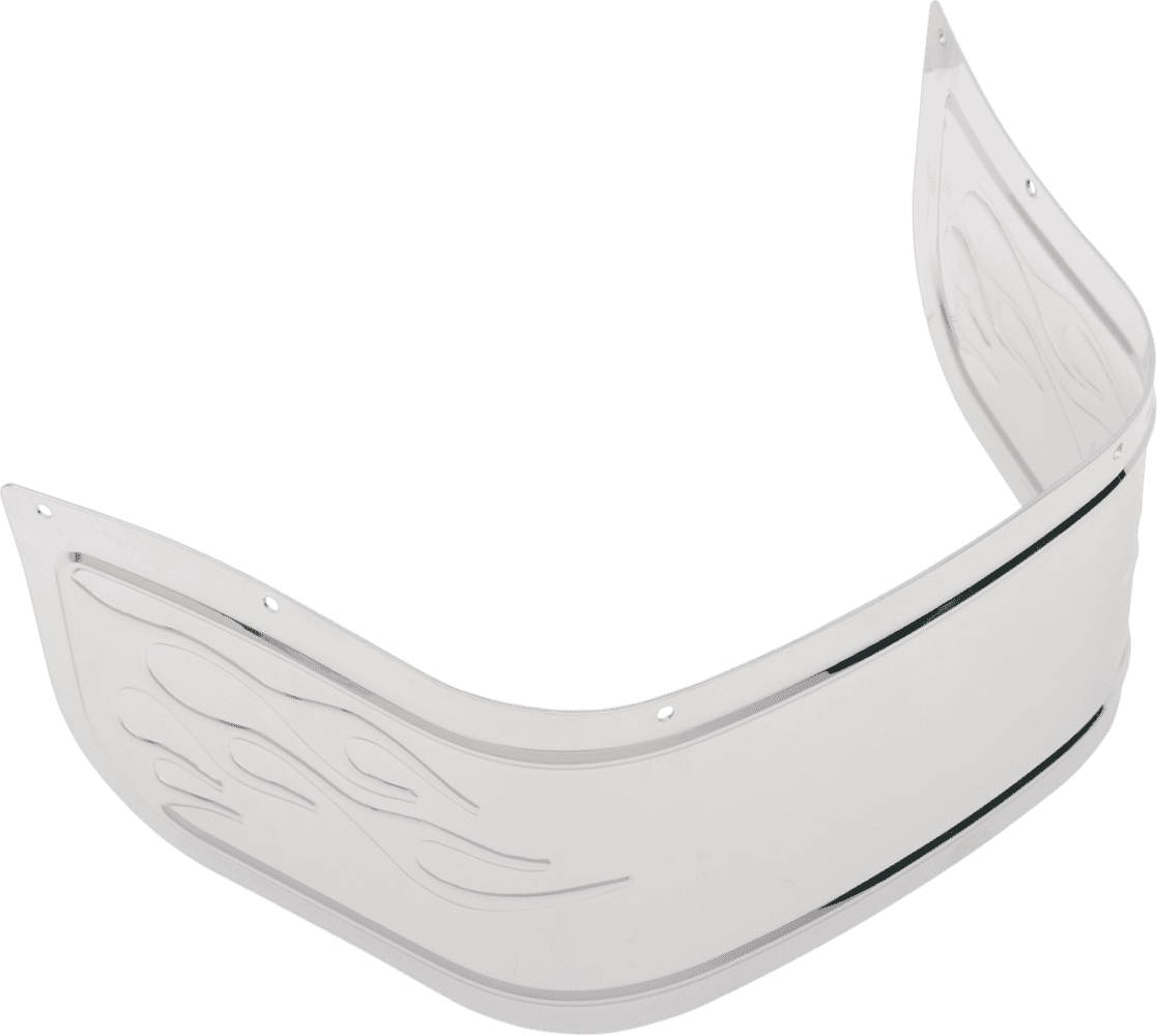 Chrome Plated Steel Front Fender Skirt — Flame