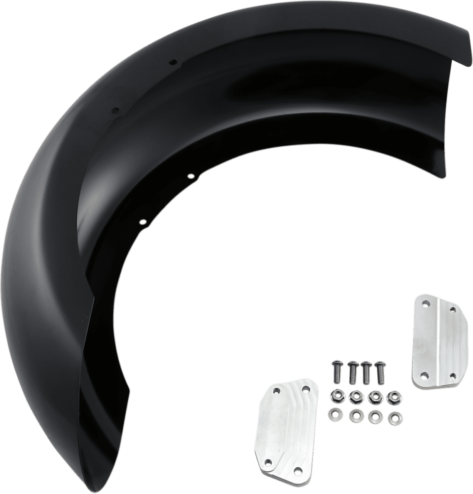 Hugger Front Fender with Mounting Blocks for Softail/Dyna