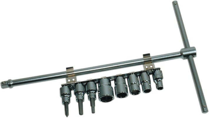 Sliding T-Driver with 8-Piece Socket Set