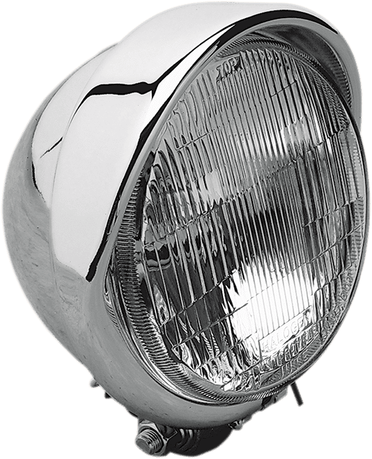 5-3/4" Chrome Headlight Assembly w/ Built-In Visor