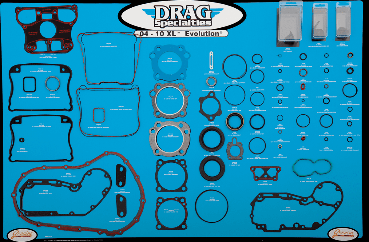 Gasket, Seal and O-Ring Display for 04-15 Xl Evolution Motors