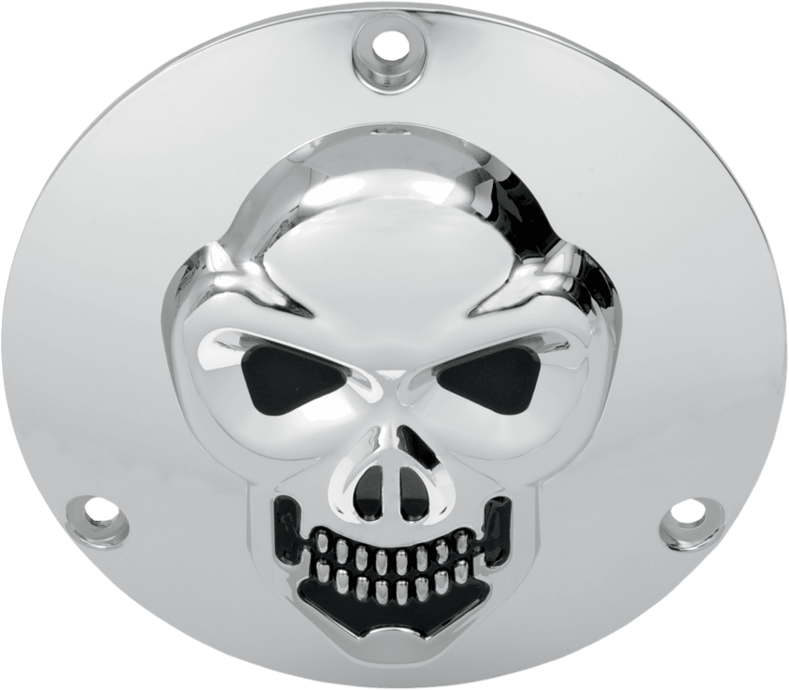Chrome 3-D Skull Derby Cover
