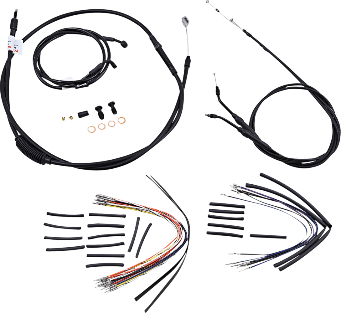 Complete Black Vinyl Handlebar Cable/Line Kit for Ape Hanger Handlebars