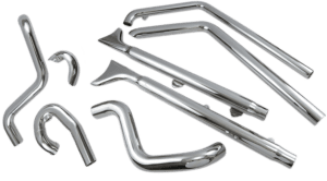 Fishtail True Dual Exhaust System — with Baffles