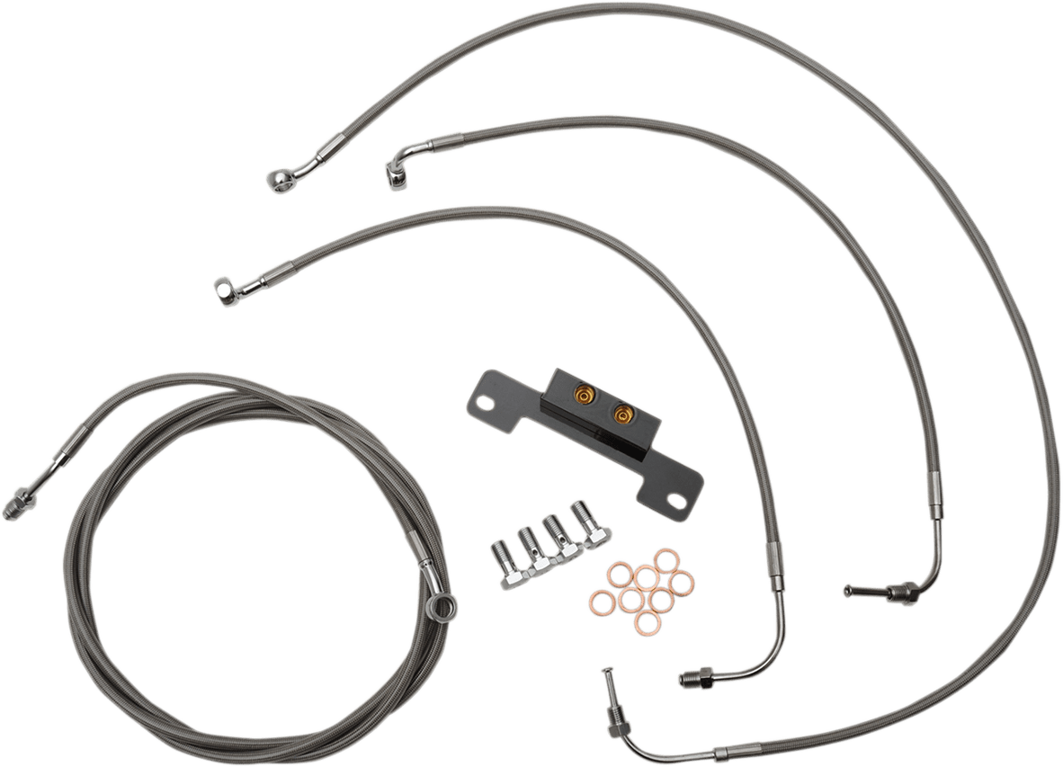 Standard Black Vinyl Braided Handlebar Cable/Brake Line Kit — Ape Hanger