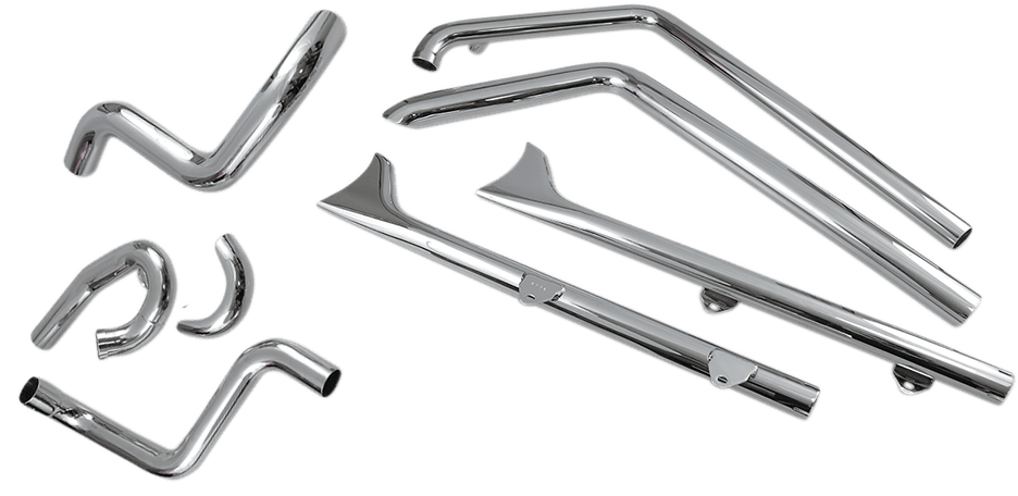 Fishtail True Dual Exhaust System — without Baffles