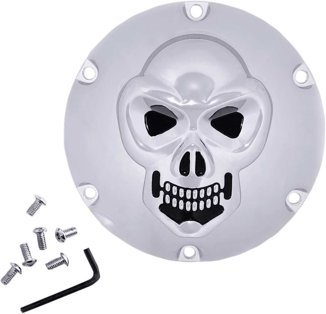 Chrome 3-D Skull Derby Cover