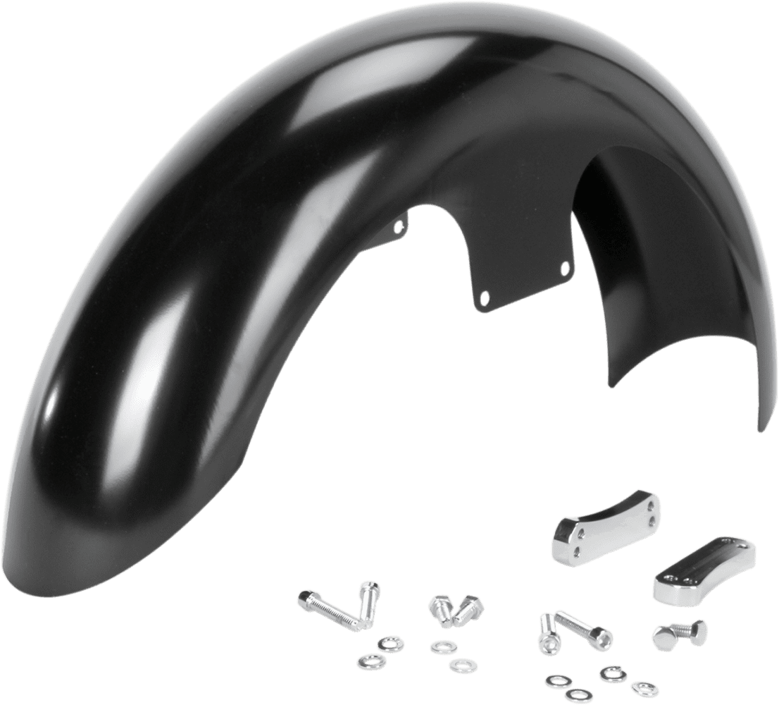 Hugger Front Fender with Mounting Blocks for Softail/Dyna