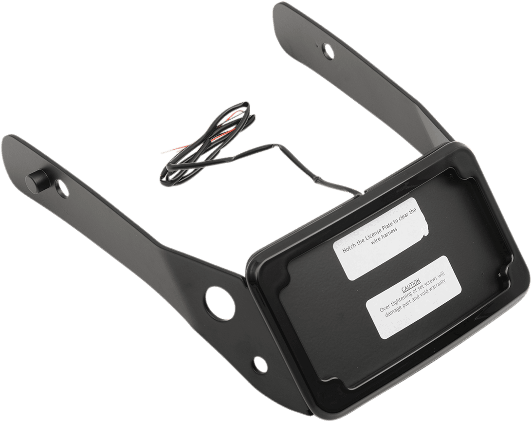 Curved License Plate Frame and Mount with License Plate Light