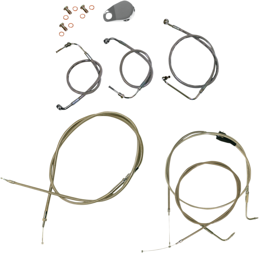 Standard Stainless Braided Handlebar Cable/Brake Line Kit