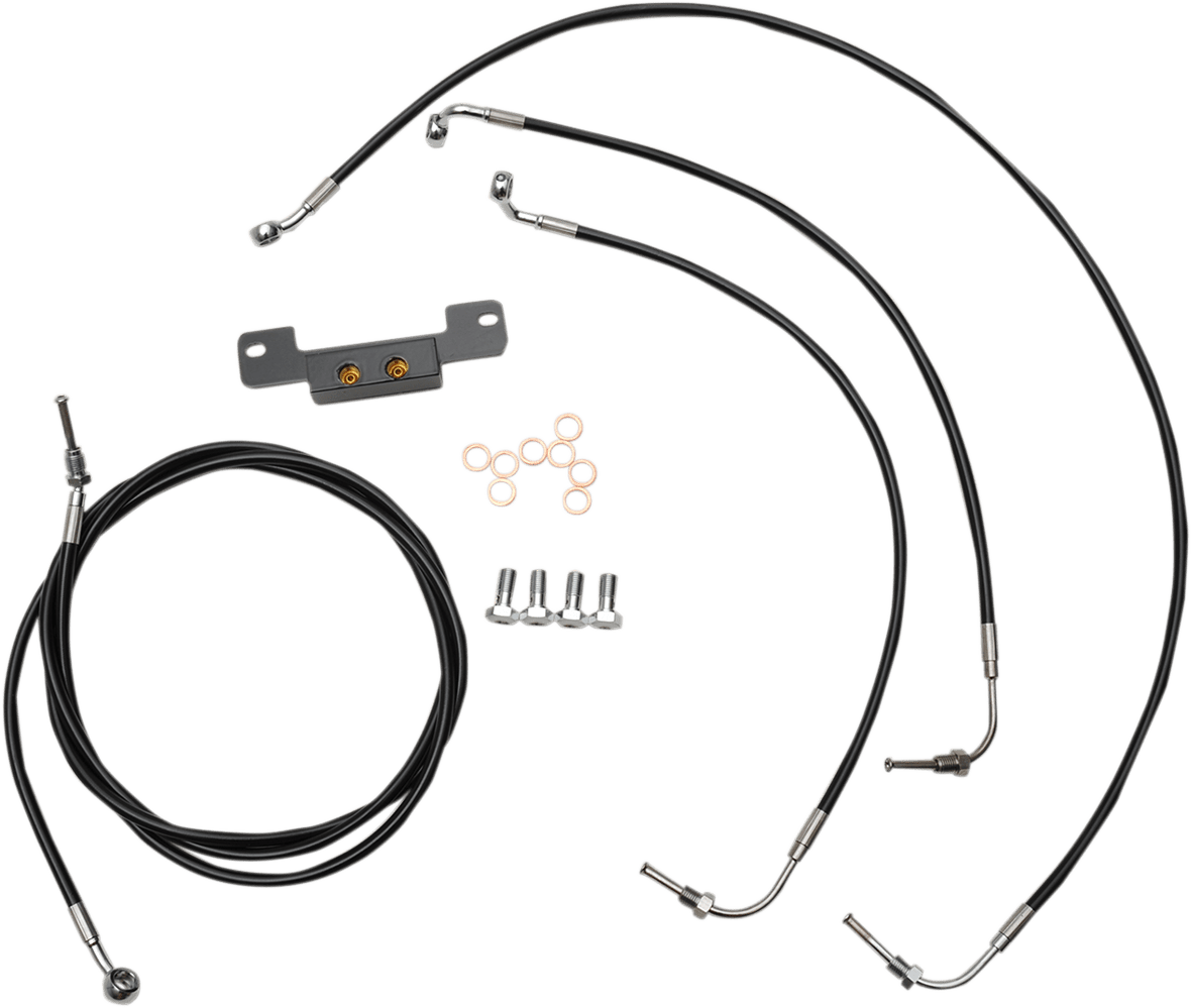 Standard Black Vinyl Braided Handlebar Cable/Brake Line Kit — Ape Hanger