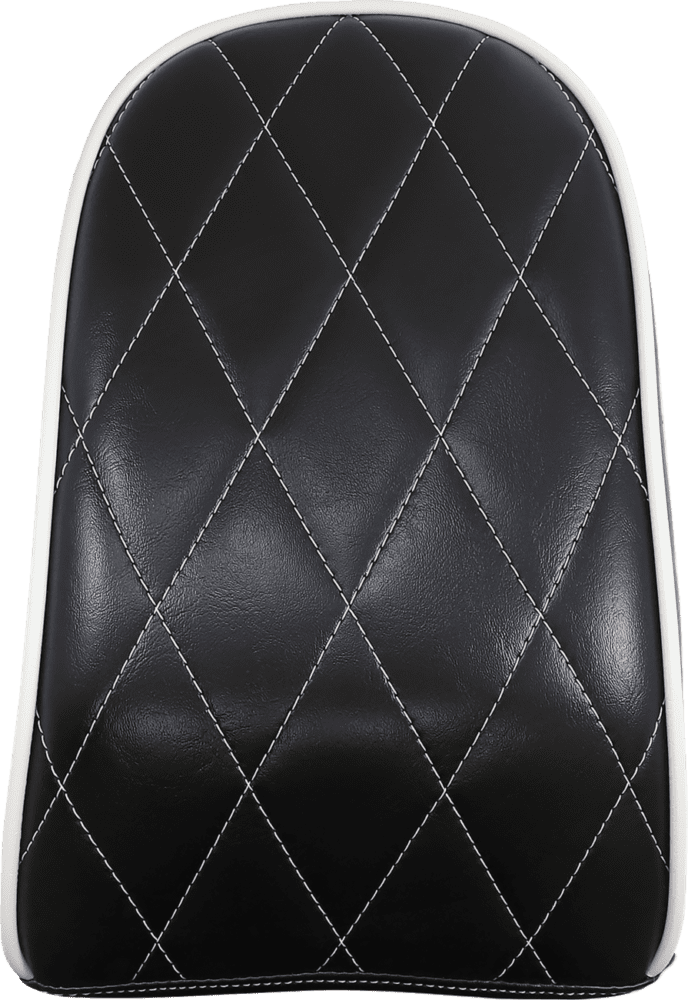 Bare Bones Series Pillion Pad — White Piping