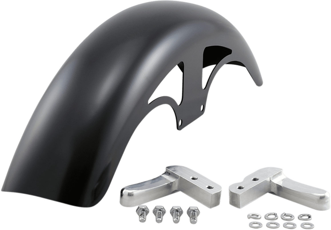 Hugger Front Fender with Mounting Blocks for Softail/Dyna