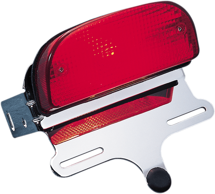 Custom Fat Bob-Style Taillight and Chrome Bracket Assembly