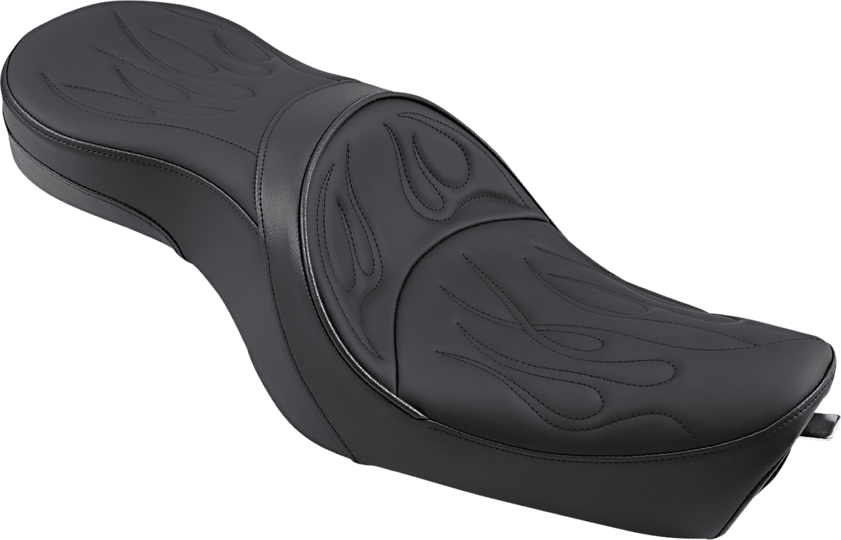 Low-Profile Touring Seat — Flame Stitched