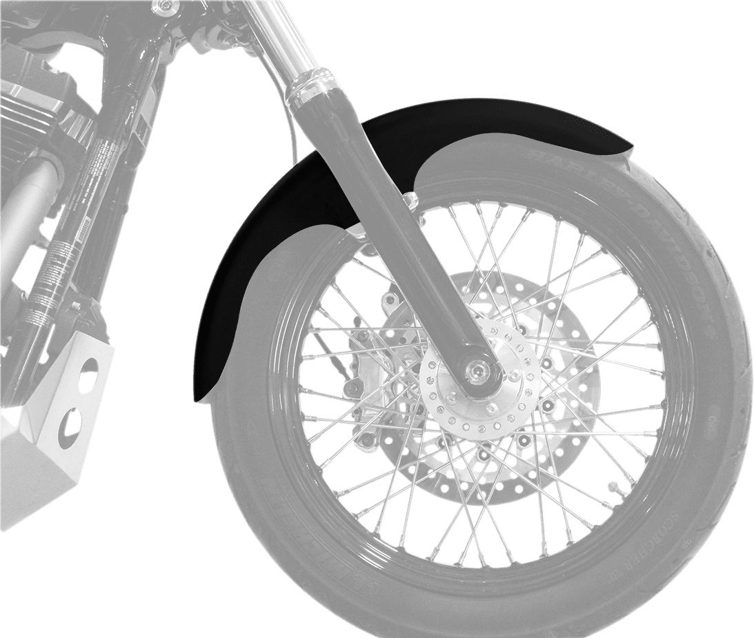 Hugger Front Fender with Mounting Blocks for Softail/Dyna