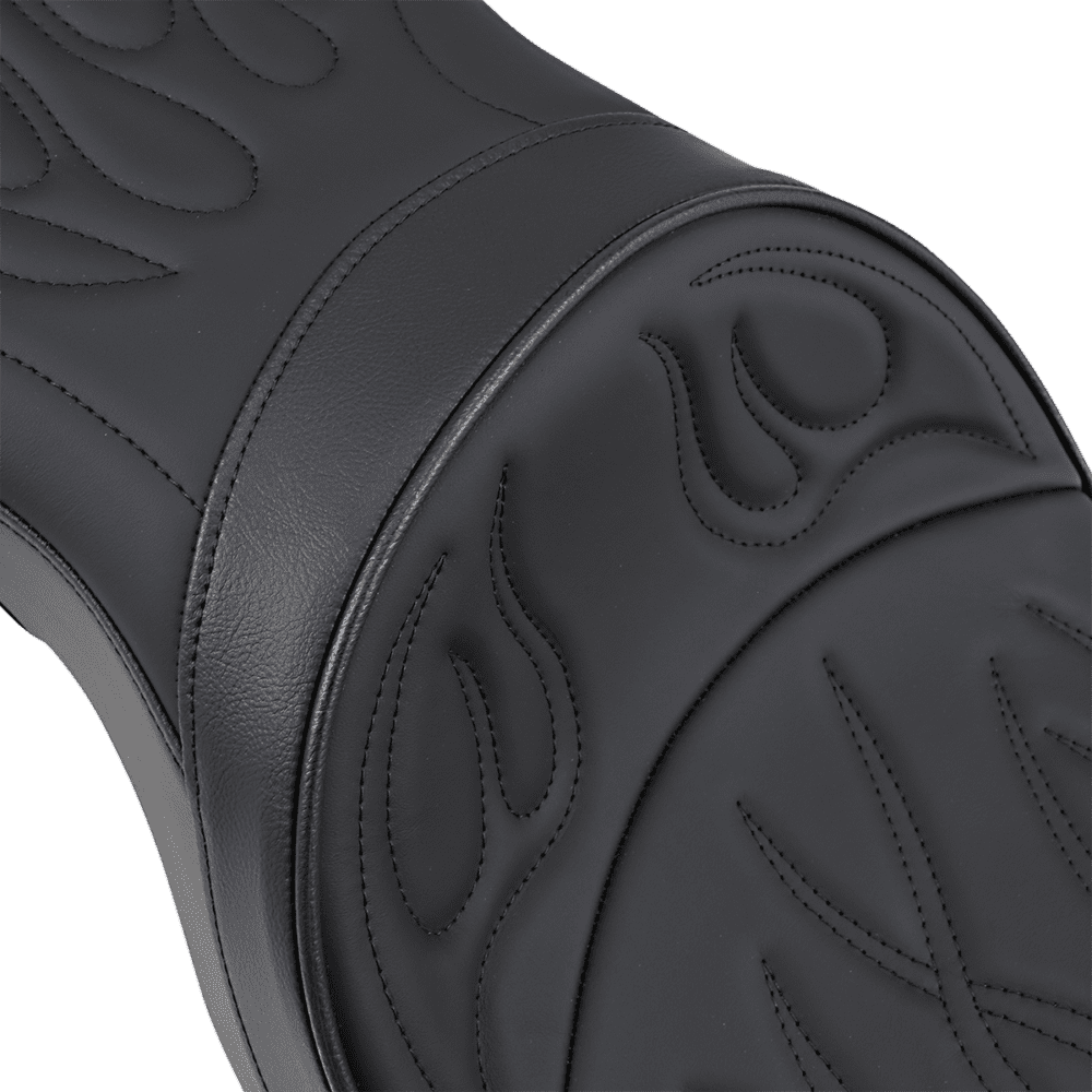 Low-Profile Touring Seat — Flame Stitched