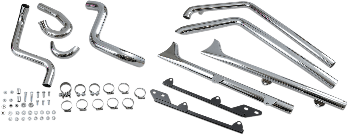 Fishtail True Dual Exhaust System — without Baffles