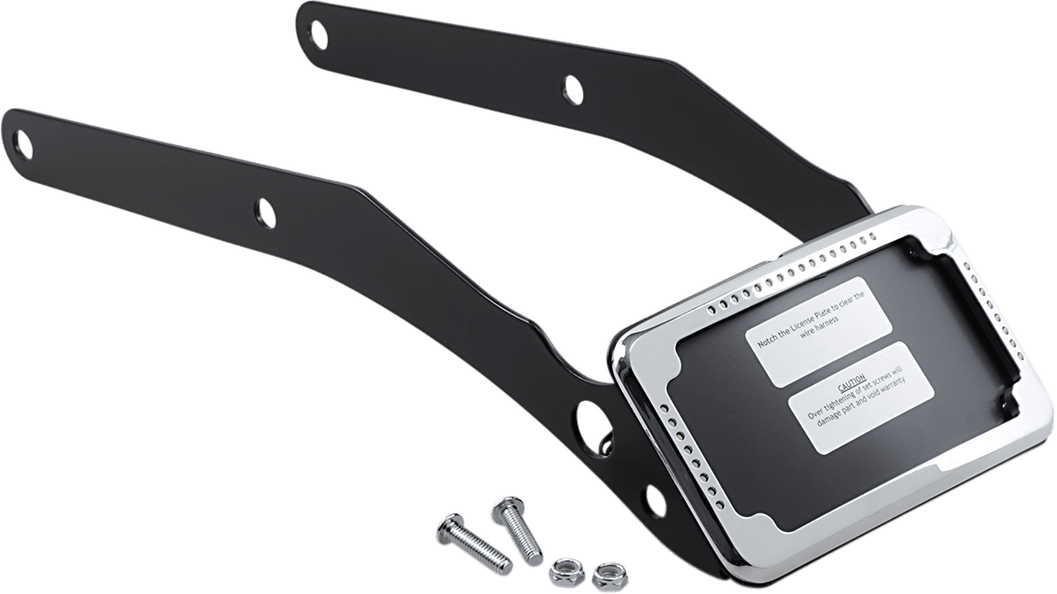 Curved License Plate Frame and Mount with License Plate Light