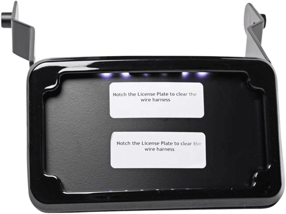 Curved License Plate Frame and Mount with License Plate Light