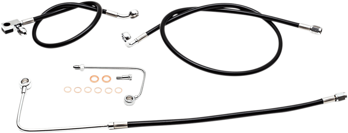 Black Braided Brake Line Kit