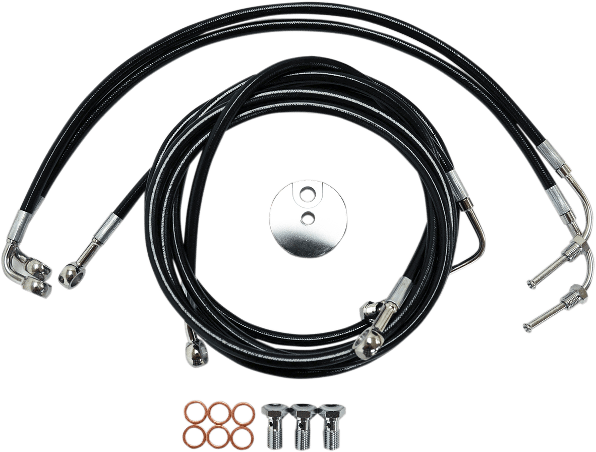 Black Braided Brake Line Kit