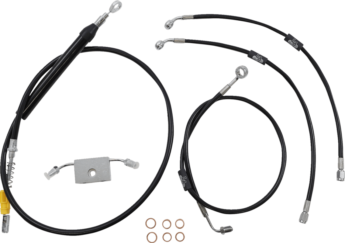 Standard Black Vinyl Braided Handlebar Cable/Brake Line Kit — Ape Hanger