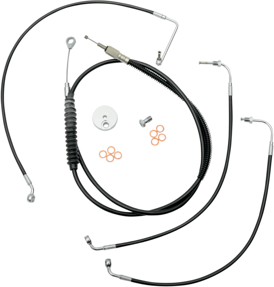 Standard Black Vinyl Braided Handlebar Cable/Brake Line Kit — Ape Hanger