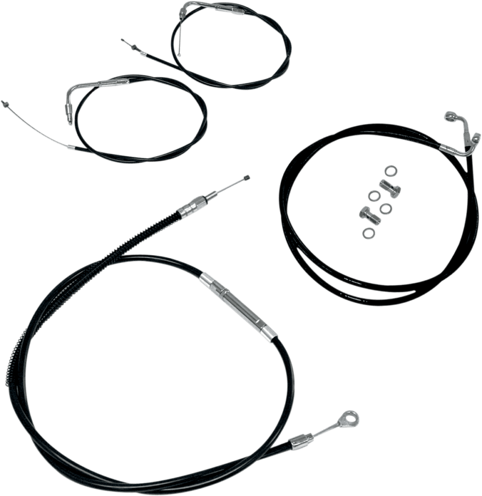 Standard Black Vinyl Braided Handlebar Cable/Brake Line Kit — Beach Bar