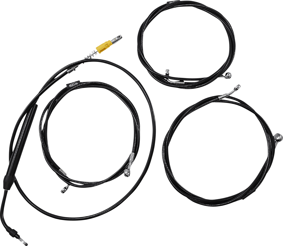 Standard Black Vinyl Braided Handlebar Cable/Brake Line Kit — Ape Hanger
