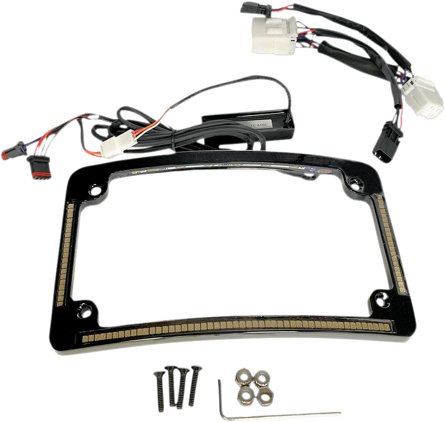 Plug & Play Run/Brake/Turn LED Radius License Plate Frame