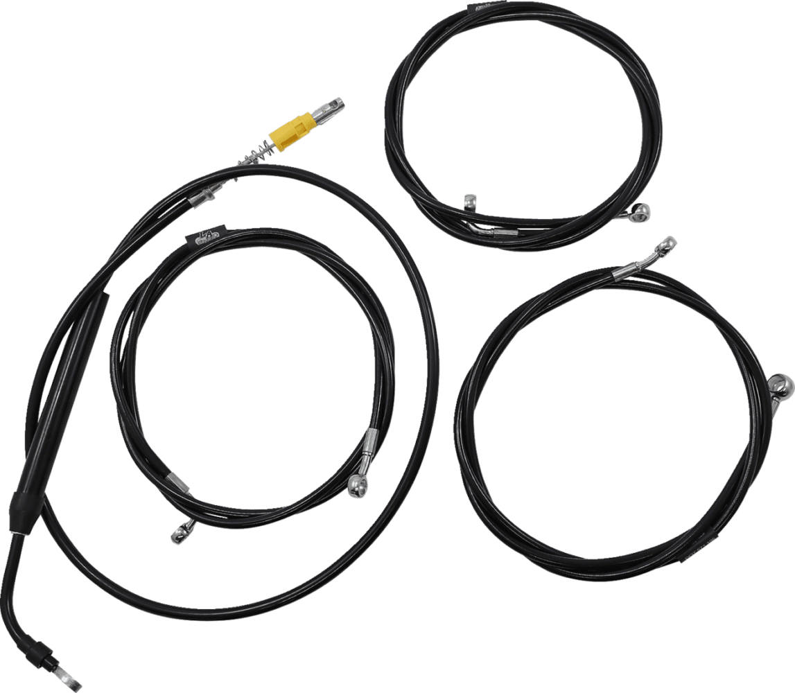 Standard Black Vinyl Braided Handlebar Cable/Brake Line Kit — Ape Hanger