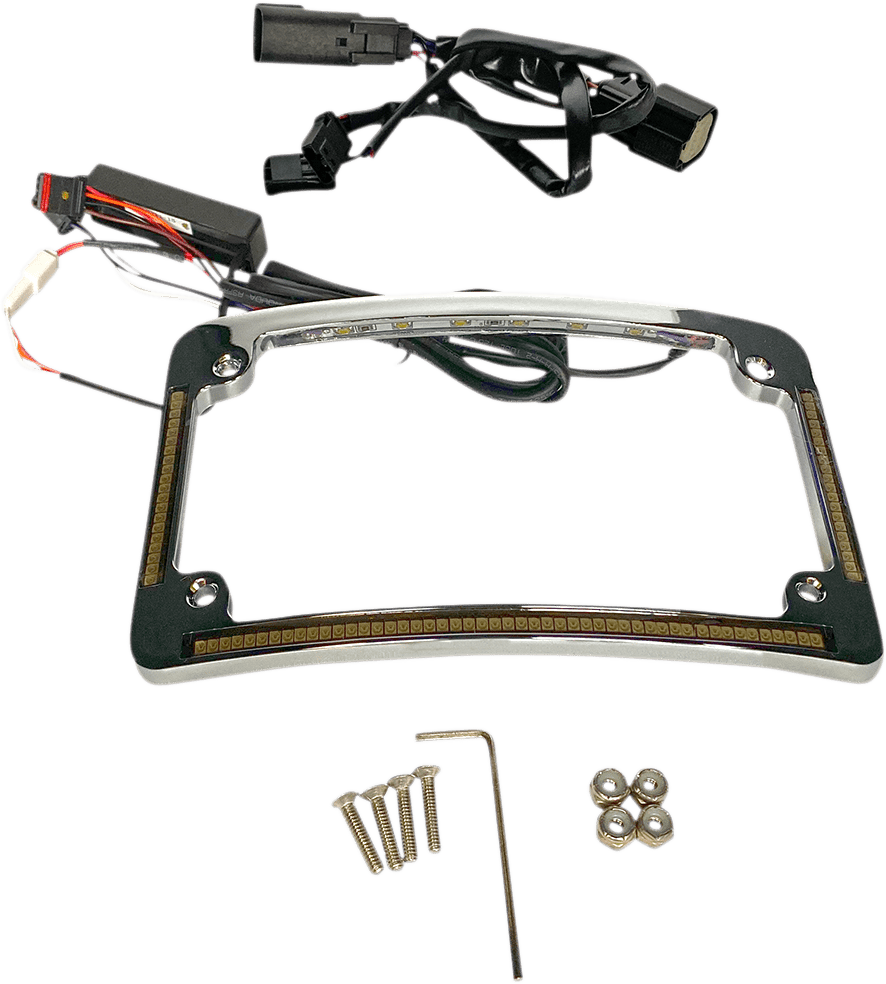 Plug & Play Run/Brake/Turn LED Radius License Plate Frame