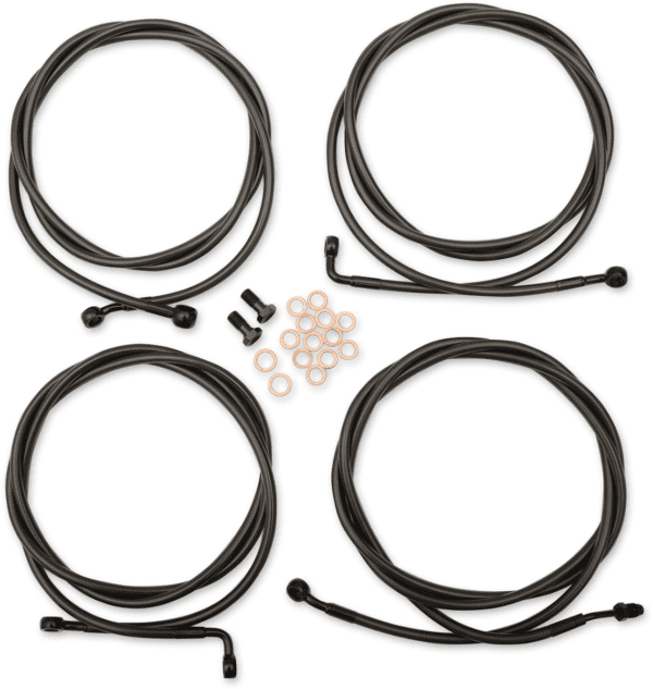 Standard Midnight Braided Handlebar Cable/Brake Line Kit — Ape Hanger