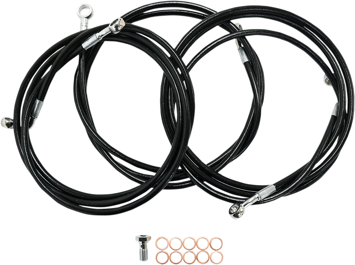 Black Braided Brake Line Kit