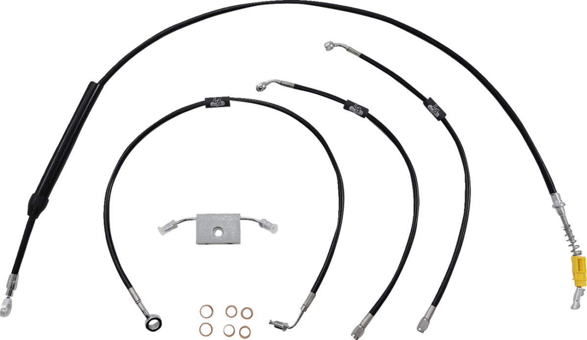 Standard Black Vinyl Braided Handlebar Cable/Brake Line Kit — Ape Hanger