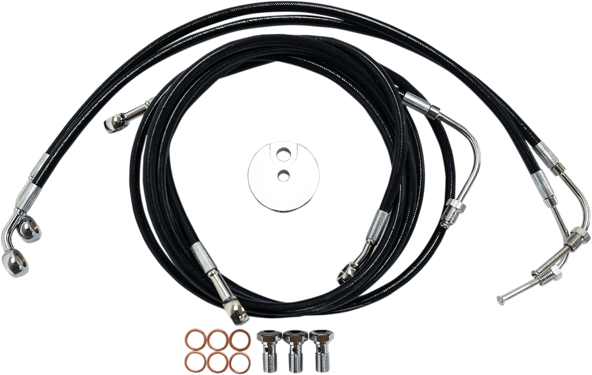 Black Braided Brake Line Kit